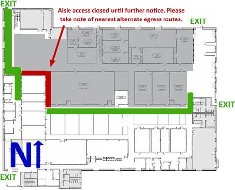 Aisle closure diagram